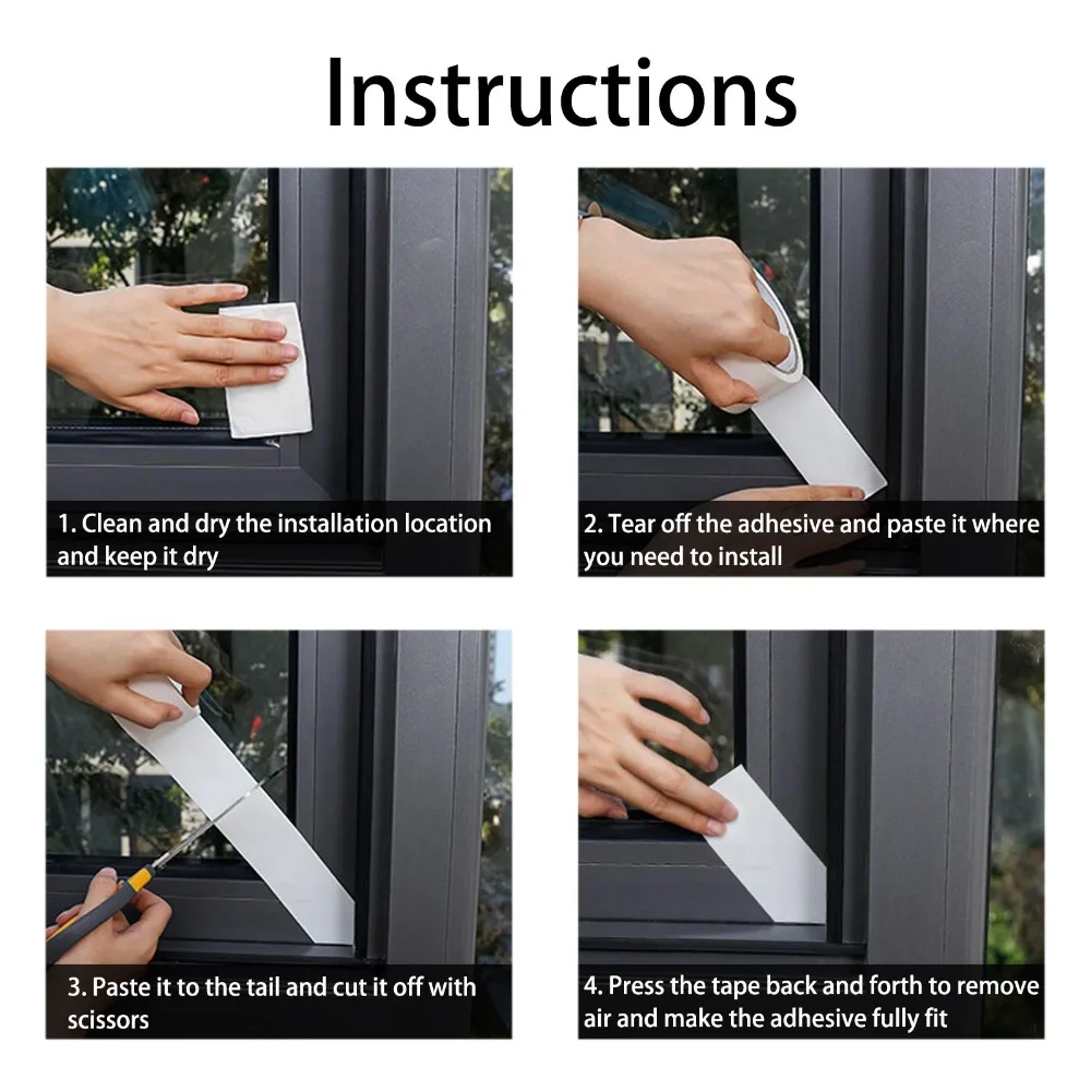Door Wind Proof Anti-Collision Draught Excluder Window Sealing Tape Noise Insulation Door Sealing Strip Adhesive Foam Tape