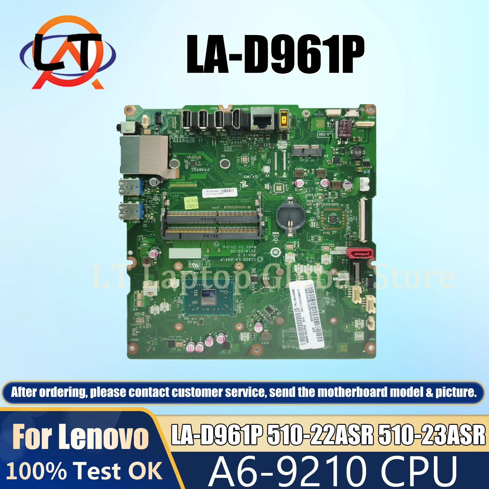 

Материнская плата 01GJ243 00UW343 00UW352 для Lenovo LA-D961P материнская плата AIO 510-22ASR 510-23ASR все-в-одном со стандартным ЦПУ