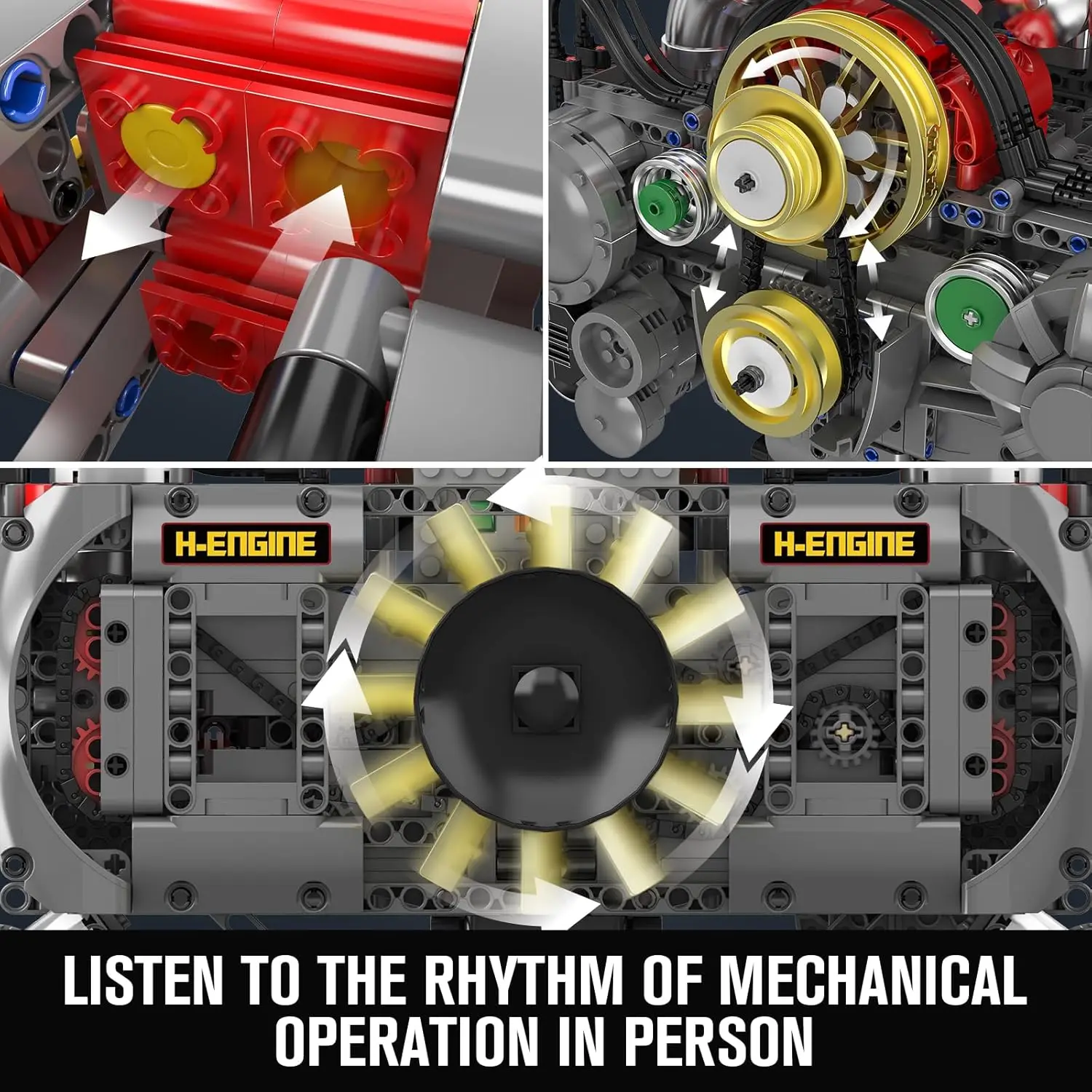 ボクサーモデルエンジン組み立てキット - 車ミニエンジン組み立てキットバッテリー/モーター10181ブロックセット - 大人向けSTEMおもちゃギフト