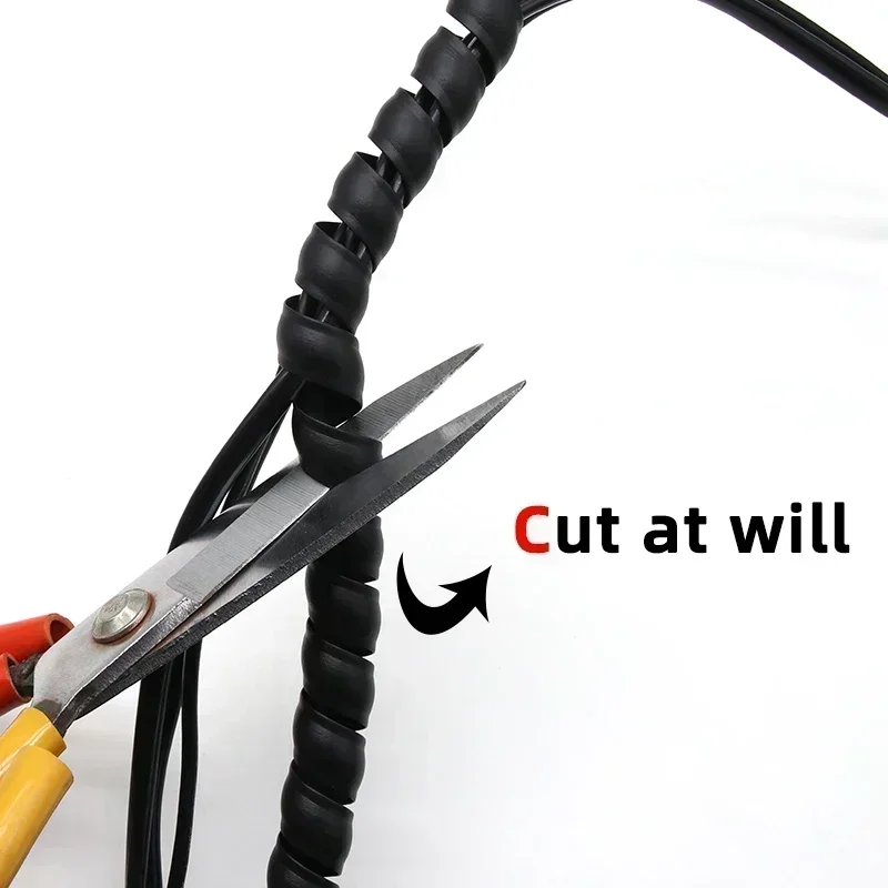 Wire Protection Sleeve Cover Cable Protector Durable Line Organizer Pipe 1/2/5m Flexible Spiral Wrap Winding Tube 8mm ~ 35mm