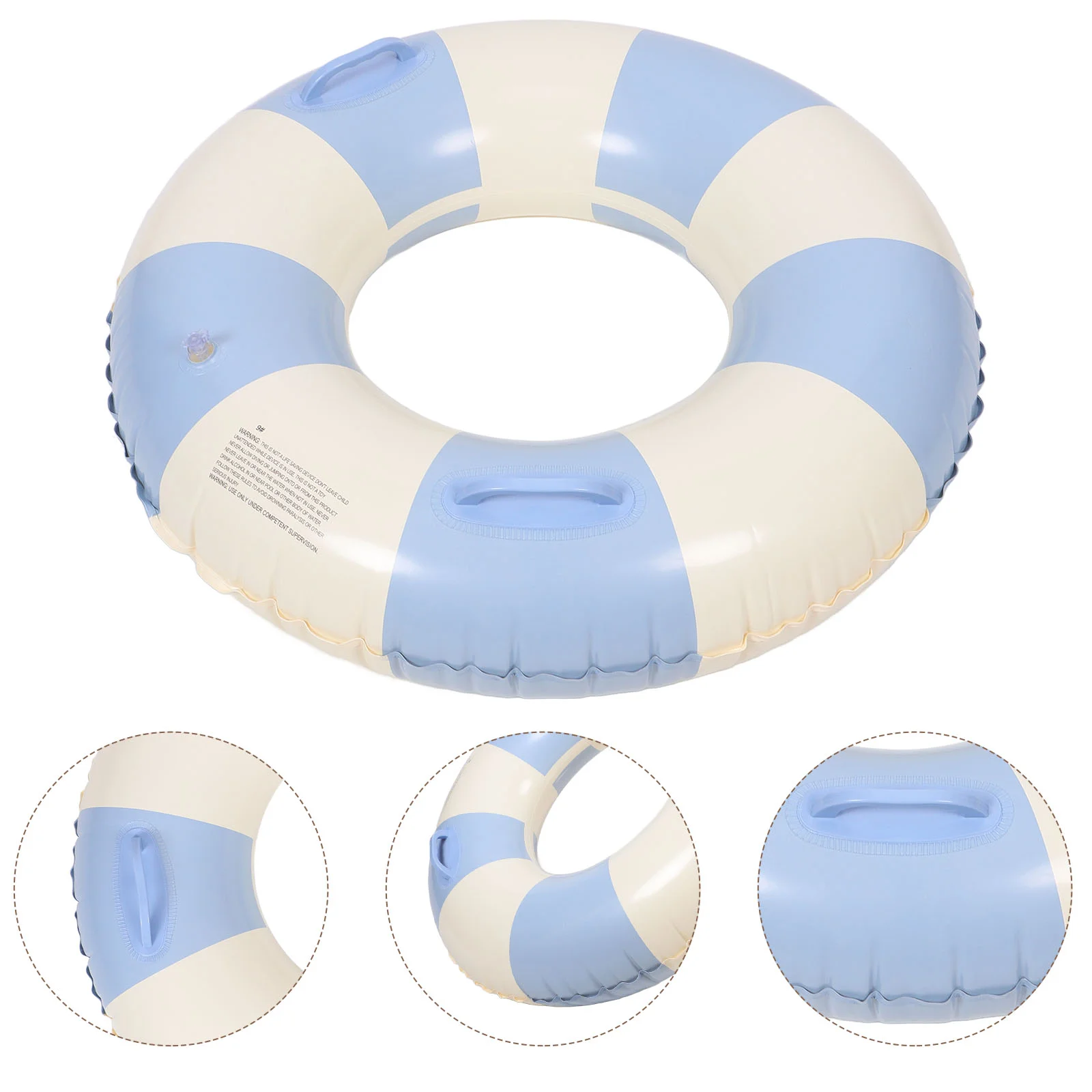 

Striped Swim Ring Pool Circle Handle Float Inflatable Thicken Tube Swimming Floaties for Pvc Party Accessory