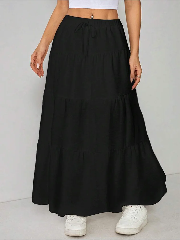 

Женское универсальное длинное платье-торт, модное весенне-летнее, осеннее женское длинное платье эластичного трикотажа.