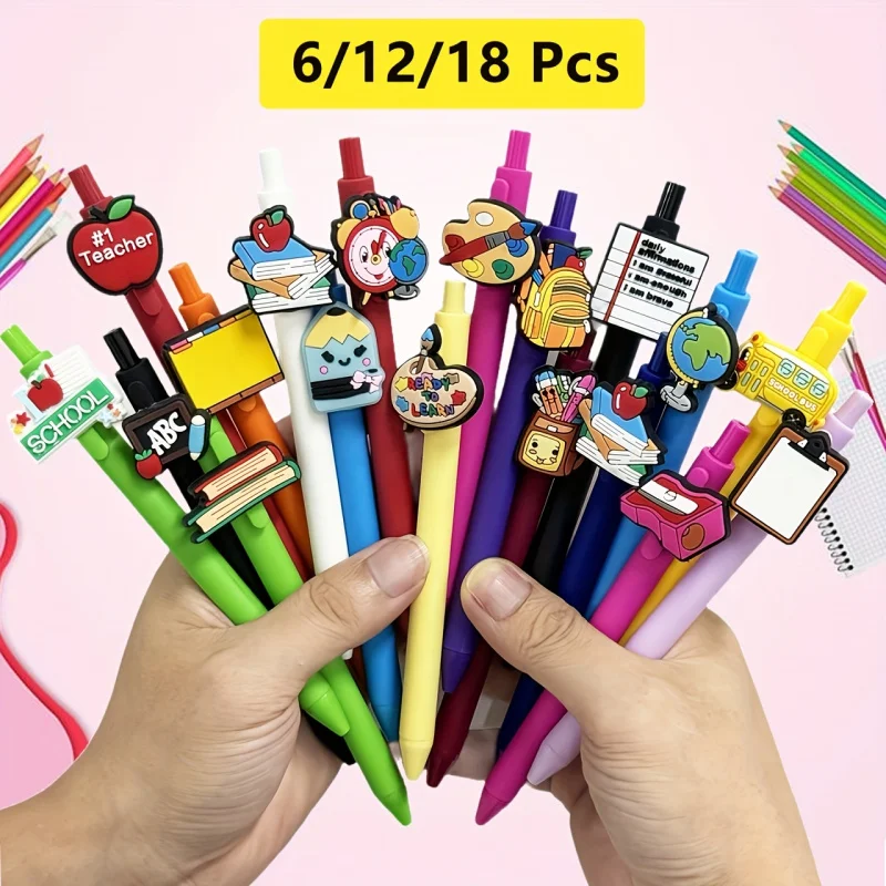 6/12/18Pcs School Pens Teacher's Day Gift Thank You Week Teacher Appreciation Gift Cute Creative Ballpoint Pen Office Stationery