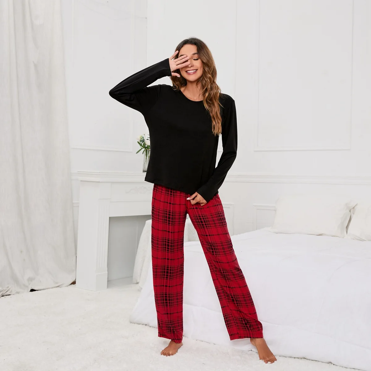 

Women's Sleepwear Round Neck T-shaped Printed Women's Casual Set Loungewear 2-piece Set Pajamas Set Clothes for Women