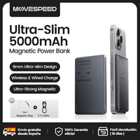 MOVESPEED S05 Slim Magnetic Power Bank 5000mAh Fast Charge Mini Wireless Portable Charger Battery for iPhone 16 15 14 PowerbanK