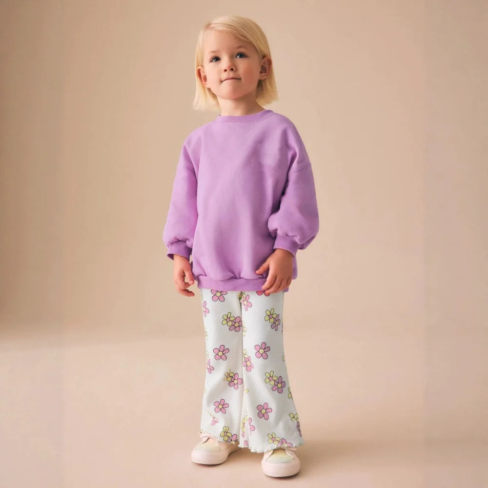 Jumping Meters Mädchen-Hose mit Blumenmuster, Schlaghose, lange Bleistift-Leggings, Kindermode, Herbstkollektion, 2–7 Jahre – Detail 2