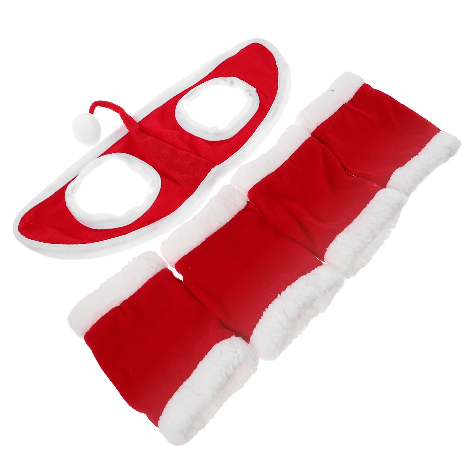 مجموعة واحدة من أزياء حصان عيد الميلاد لفافات الساق وقبعة قزم للعطلات وإكسسوارات حفلات عيد الميلاد وواقيات الساق زي الحصان