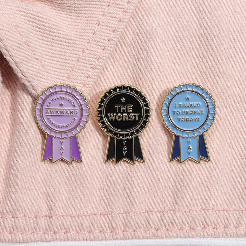 Creative Cartoon Ticket Text Geometry Medal Oil Drop Lapel Brooch Badge Pin Denim Bag Gift Men Women Fashion Jewelry Accessories