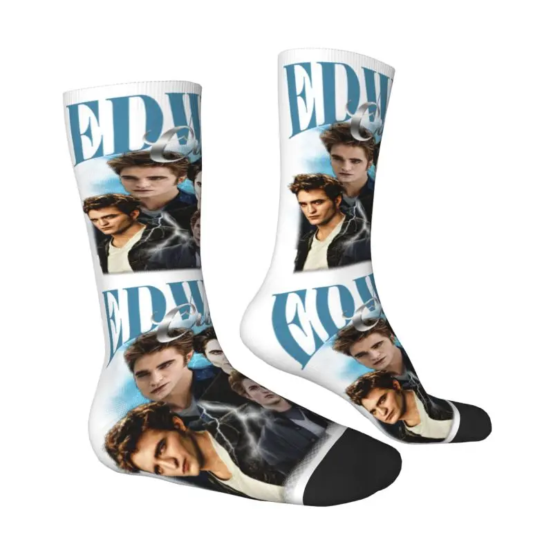 Custom Vintage Edward Cullen Mens Crew Socks Unisex Kawaii The Twilight Saga Spring Summer Autumn Winter Dress Socks