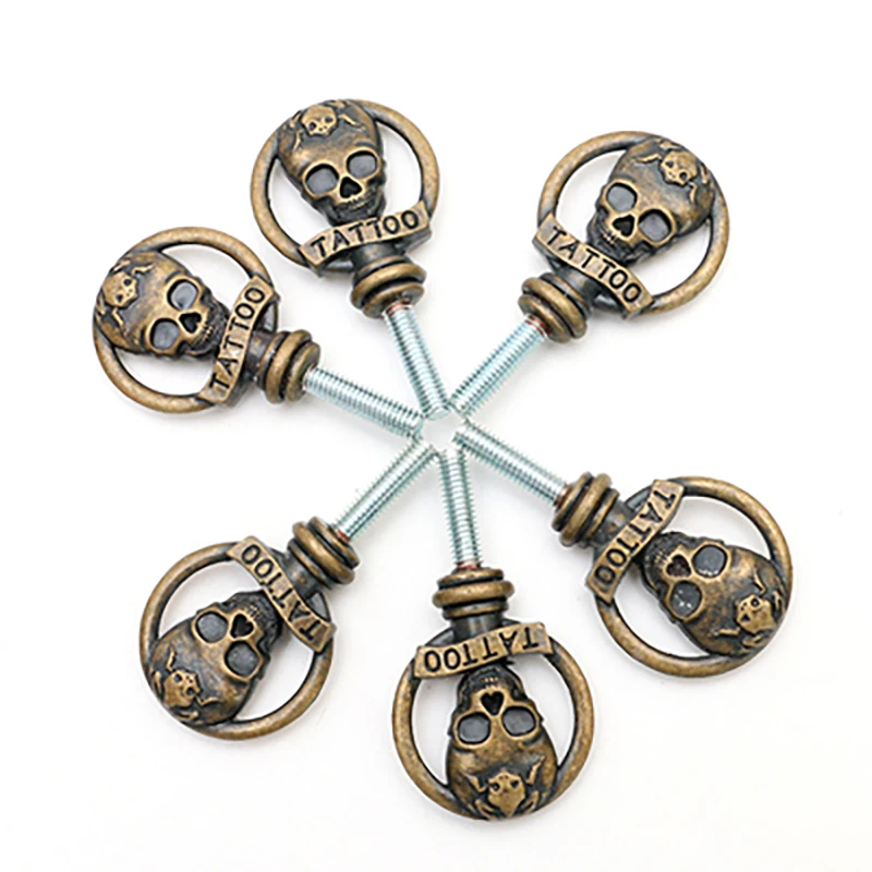 Piezas de máquina de tatuaje, bobina de cabeza de Calavera, mango de máquina de tatuaje, tornillo de bloqueo, reparación de piezas de tatuaje, accesorios para suministros de pistola de tatuaje