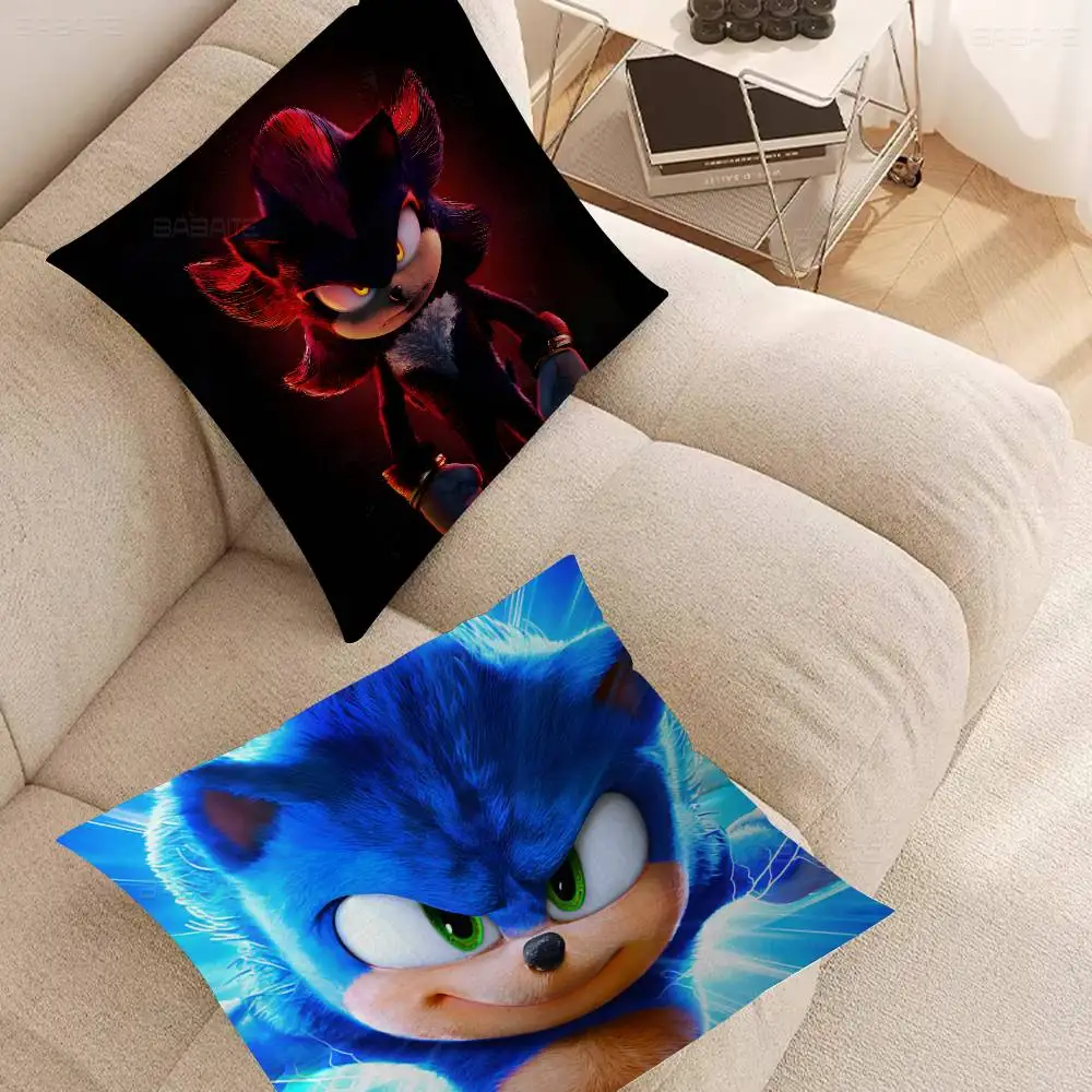 Cartoon Game S-SoNiC-C R-RuMbLe-E Pillow Cushion Cover Pillowcase Living Room Sofa Home Decor Customized - view 3