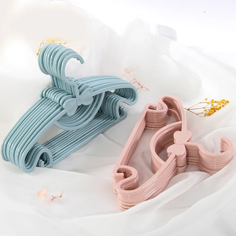 10pcs Children Hanger Wardrobe Organizer Kids Hangers Baby Clothes Hangers Drying Rack Plastic Closet Organizer Laundry Hangers