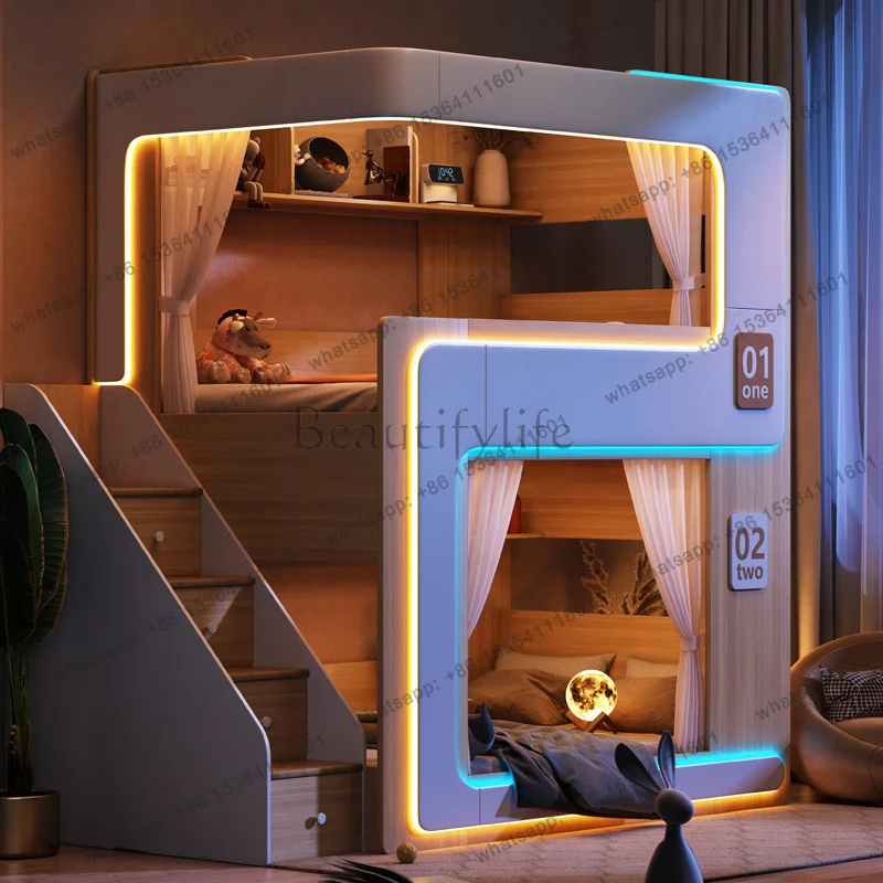 Custom Bunk Bed Gaming Hotel Capsule Custom Homestay Student Dormitory Non-Interfering and Sister High and Low Beds
