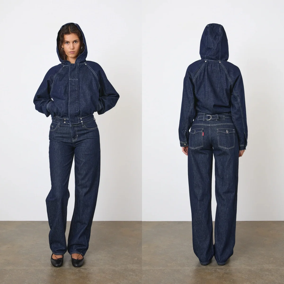 

Peachy Mid-Low Waist Original Color Straight-Leg Jeans Red Leather Label Casual Long Pants Barrel-Shaped Leg Design Slimming and Height-Enhancing Versatile Straight-Leg Pants American Retro Workwear Jeans