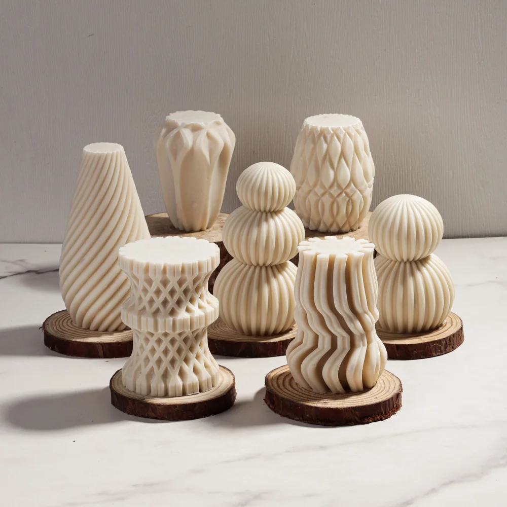 DIY Geometrische Säule Sammlungen Kerze Silikon Form DIY Handgemachte Streifen Aromatherapie Kerze Gips, Der Form Wohnkultur
