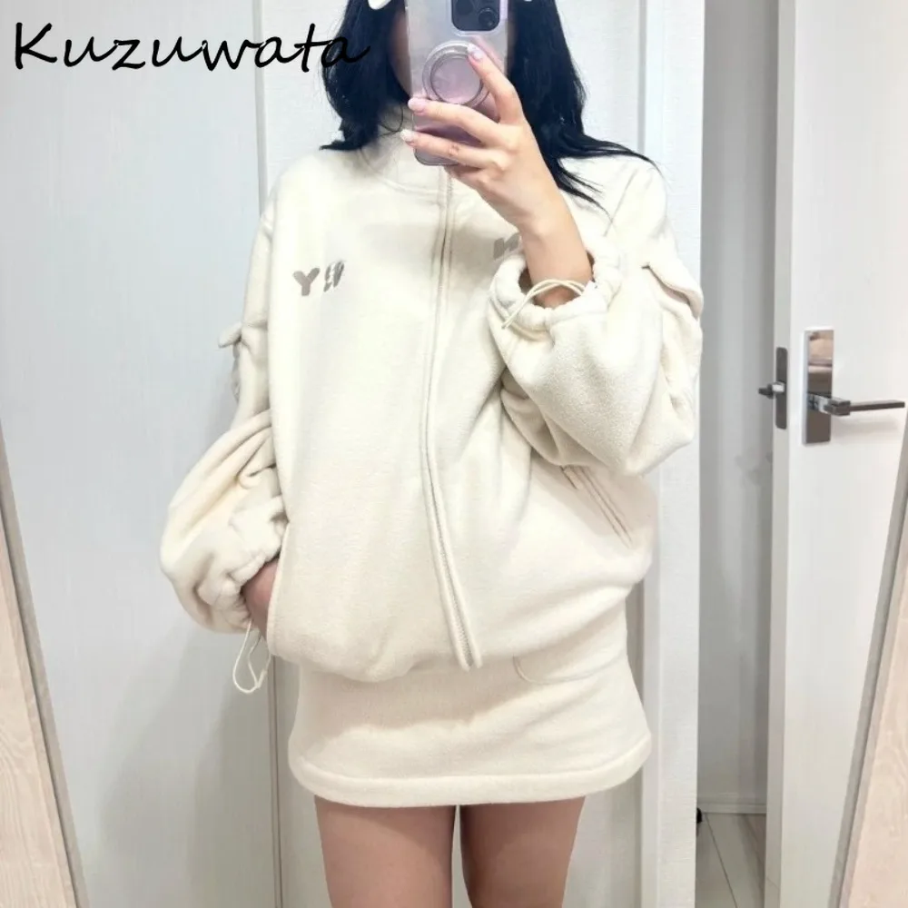 

Kuzuwata High Street новая повседневная куртка на молнии с принтом на шнурке, свободное простое офисное женское пальто, японское универсальное пальто в стиле хип-хоп меньшинств Mujer