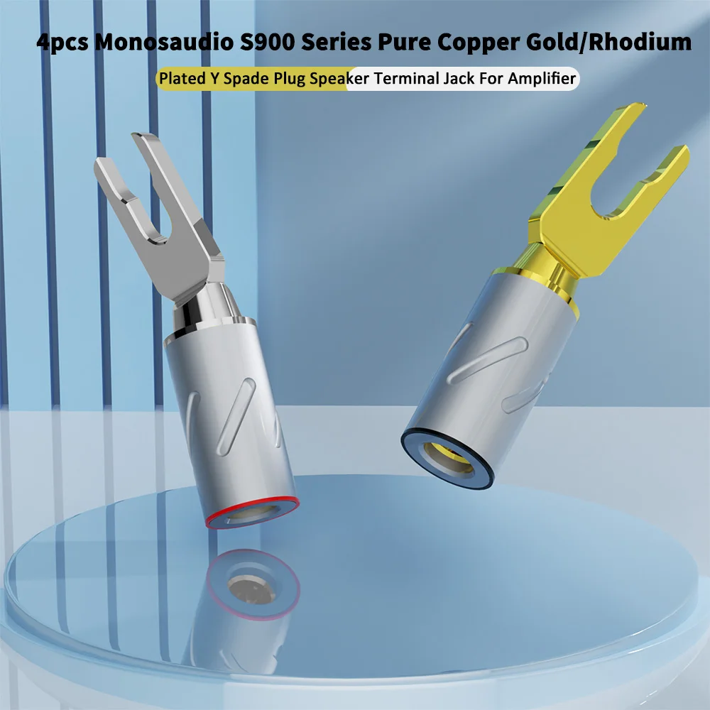 Monos audio s900 reines kupfer gold rhodium lautsprecher y spaten stecker amp bananen stecker gabel lautsprecher stecker hifi audio diy schraub verschluss – Detail 7