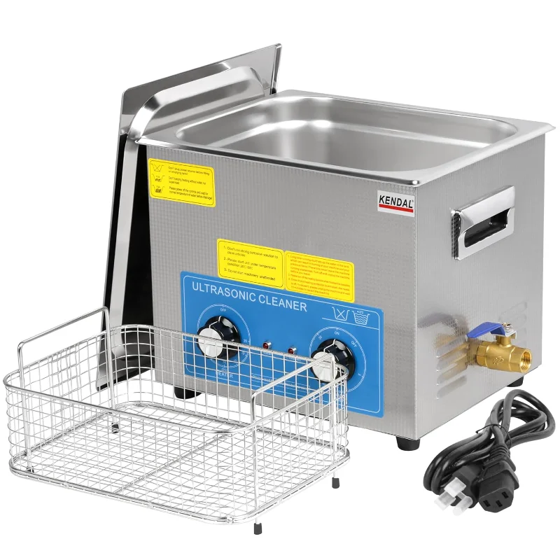 Kendal Commercial Grade 240watts 9L Ultrasonic Cleaner 40kHz with Knobs Timer&Heater Cleaning Machine, for Watch Instruments