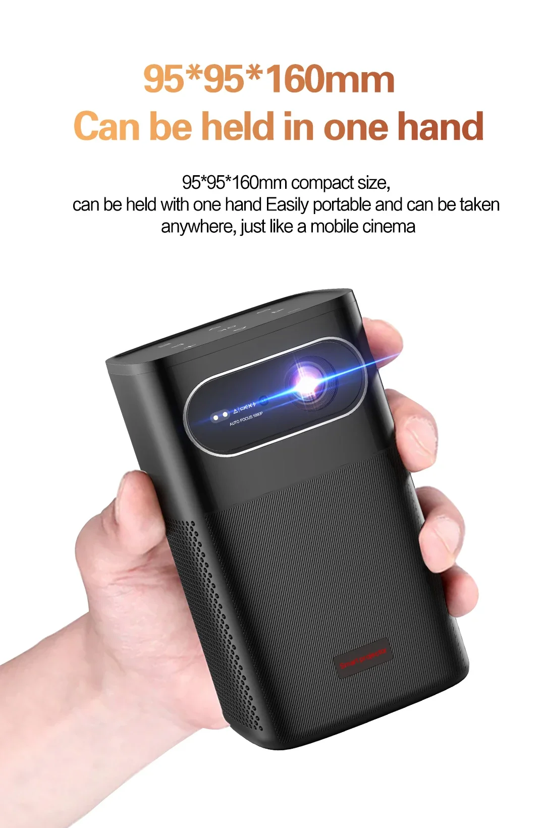 W & F M6pro Full HD1080P WIFI vídeo inteligente DLP Android Mobile Home Theater portátil 4K 3D mini proyector de vídeo con batería