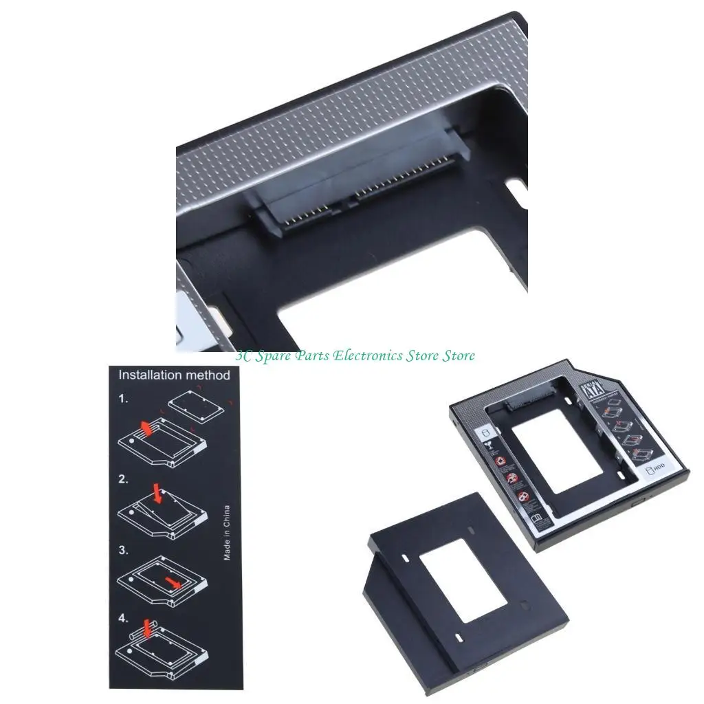

SZ Universal 12.7mm 2.5'' to 2nd HDD SSD Hard Drive Caddy Adapter Tray Enclosure Optical Driver Bay for Laptop