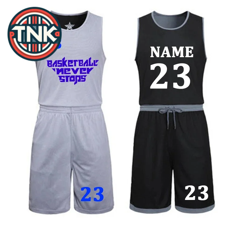 

DIY basketball jerseys Set Uniforms kits Child Men Reversible Basketball shirts shorts suit Sports clothes Double-side Sportswea