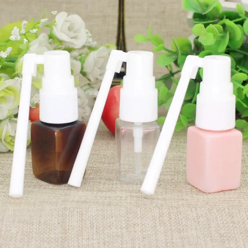 10/50/100pcs 10ml Amber PET Empty Plastic Nasal Pump Spray Bottles Mist Nose Cosmetic Travel Portable Sample Sack Trials Vials