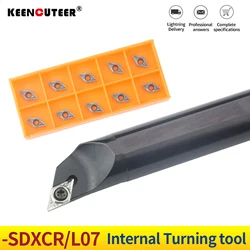 1pc S08K-SDXCR07  S16Q-SDXCR07 Internal Turning Tool Holder DCMT/DCGT Carbide Inserts Lathe Bar CNC Cutting Tools Set