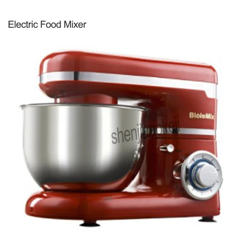 Stainless Steel 6-speed Household Electric Food Stand Mixer Egg Whisk Dough Cream Blender Kitchen Appliance 5L 600W 110-220V