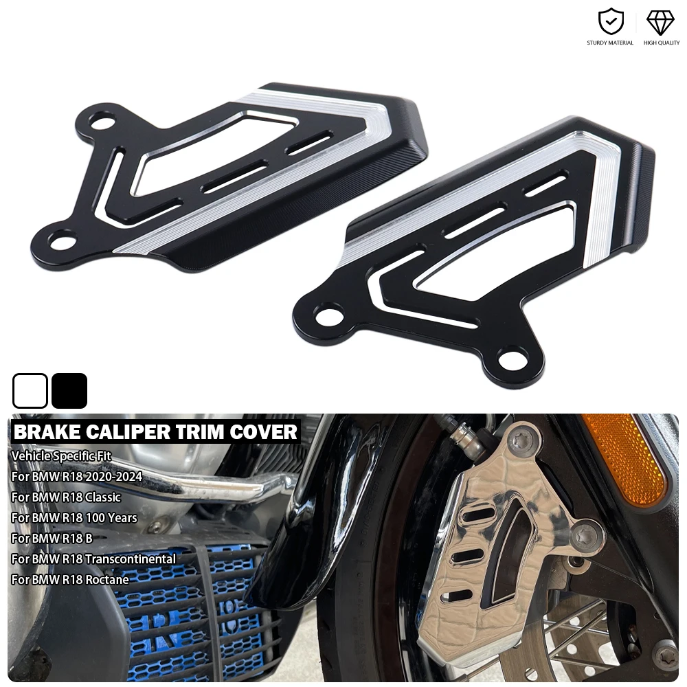 Front Brake Caliper Protection Cover Chrome/Black For BMW R 18 Classic 100 Years R18B R18 B/Roctane/Transcontinental 2020-2024