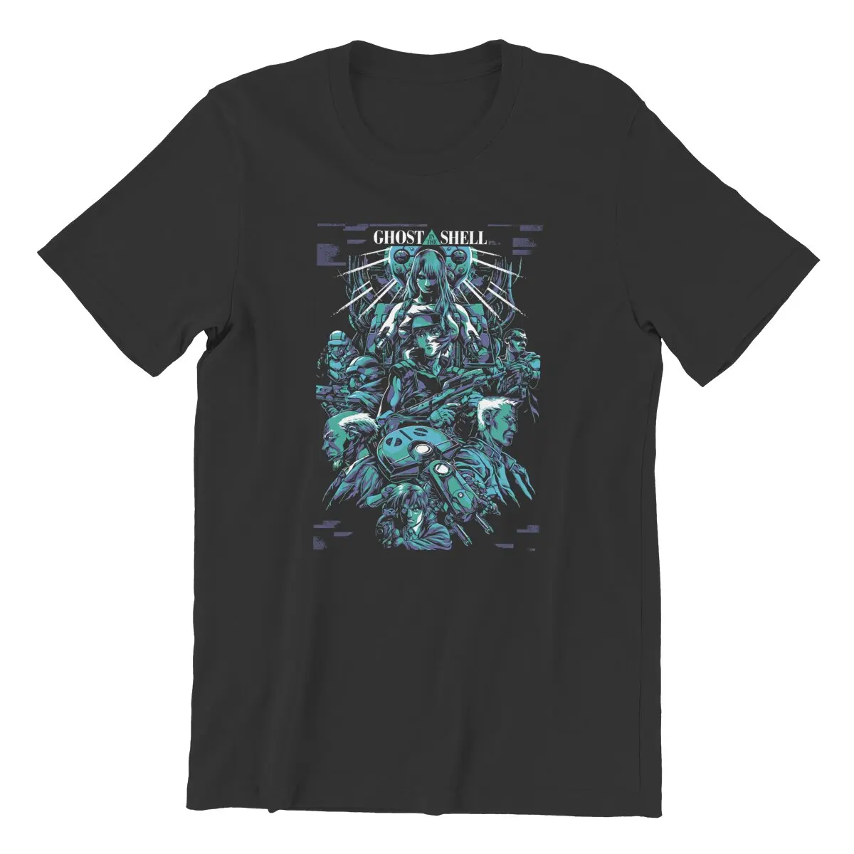 Amazings art work of Ghost in shell film anime Unisex T-Shirt for Men 100% Cotton Tee Artificial Intelligence movies cyborg