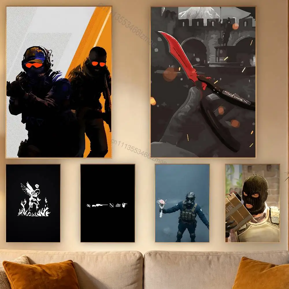 

Cool Counter-Strike CS 2 Poster Wall For Sticky Decoration Waterproof Home Living Room Bedroom Bar