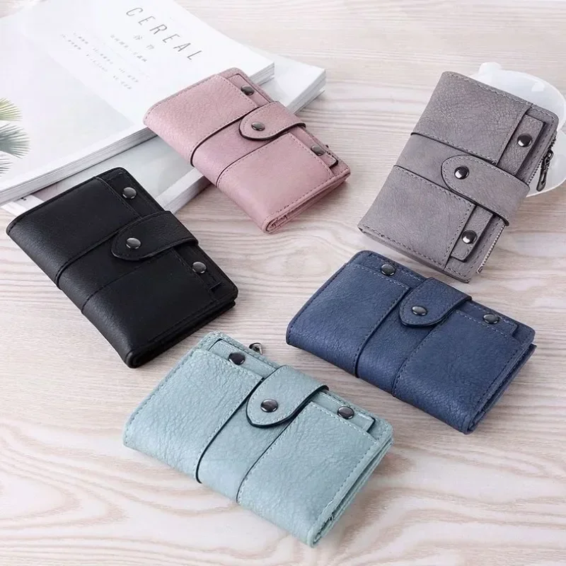 Rivets Short Money Wallet Women Wallet Simple Retro Coin Purse Card Holders Handbag for Girls Purse Small Wallet Ladies