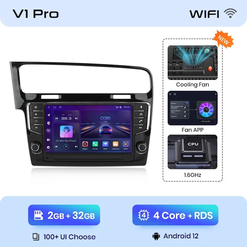 Junsun 9 inch Draadloze CarPlay Android Auto Radio voor Volkswagen VW Golf 7 2013-2017 Auto Multimedia GPS autoradio
