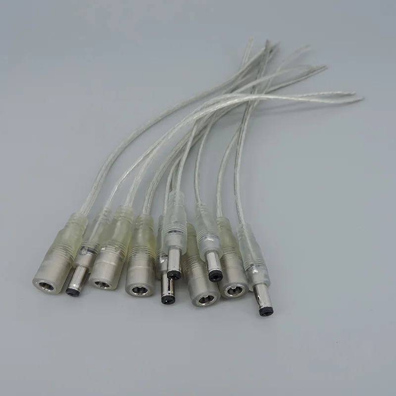 

5pcs 20AWG 5A Transparent Wiee DC Female Male Power Adapter Pigtail Cable 12V Jack Extension Cord 0.2m A7