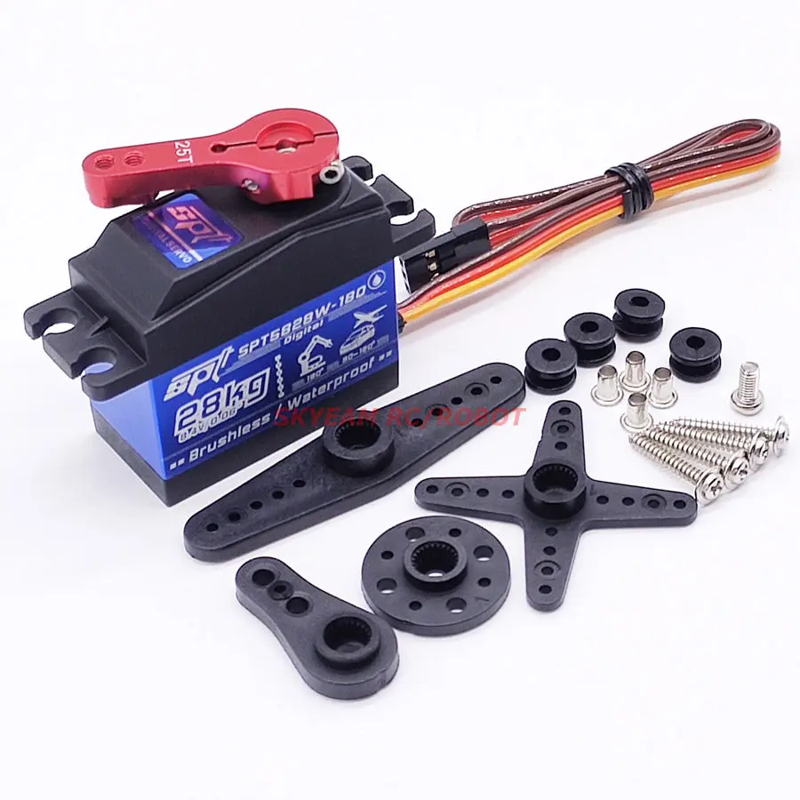 servo-digital-spt5828w-180-de-28-kg-sin-escobillas-de-alta-velocidad-resistente-al-agua-con-dientes-metalicos-para-brazos-roboticos-y-nivelacion