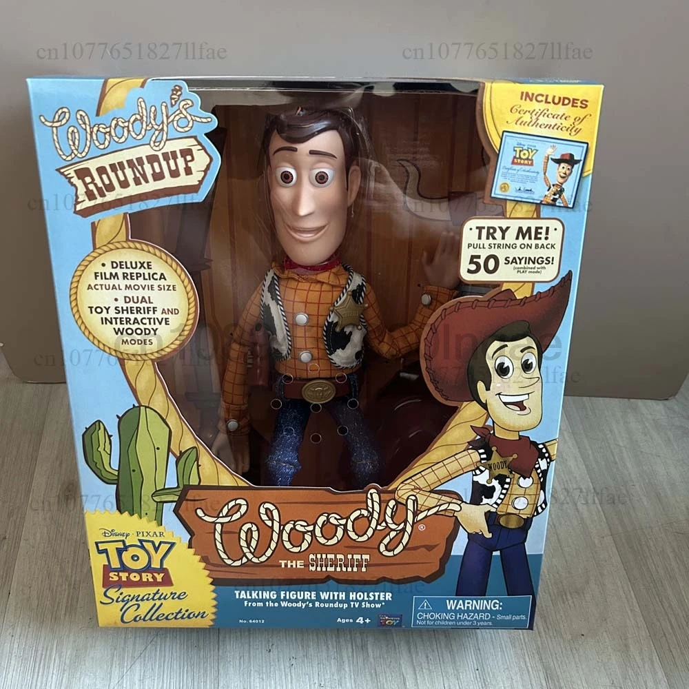 Figurine articulée Woody parlante et chantante de Toy Story 3 de Pixar, avec vêtements réalistes, son de film anglais et son de la série télévisée Woody Roundup, jouet poupée