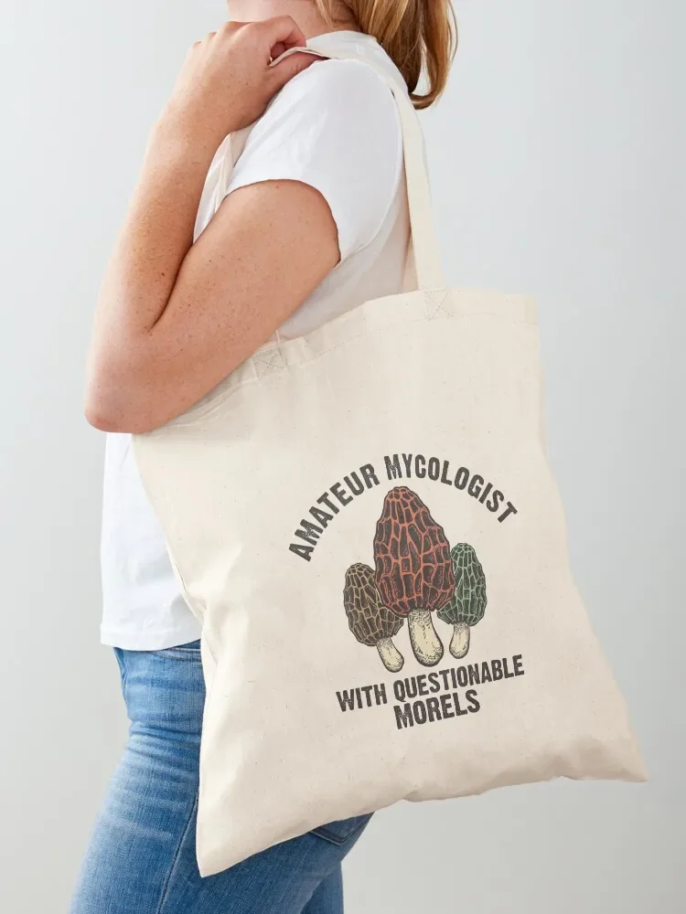 Amateur Mycologist with Questionable Morels biology lover gift Tote Bag shopper bag women canvas bags Tote Bag