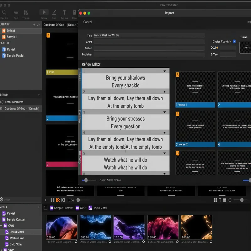 ProPresenter 7 لبرنامج عرض عبادة الكنيسة الاحترافي Windows/Mac مع شاشة عرض متعددة والتحكم في العنوان