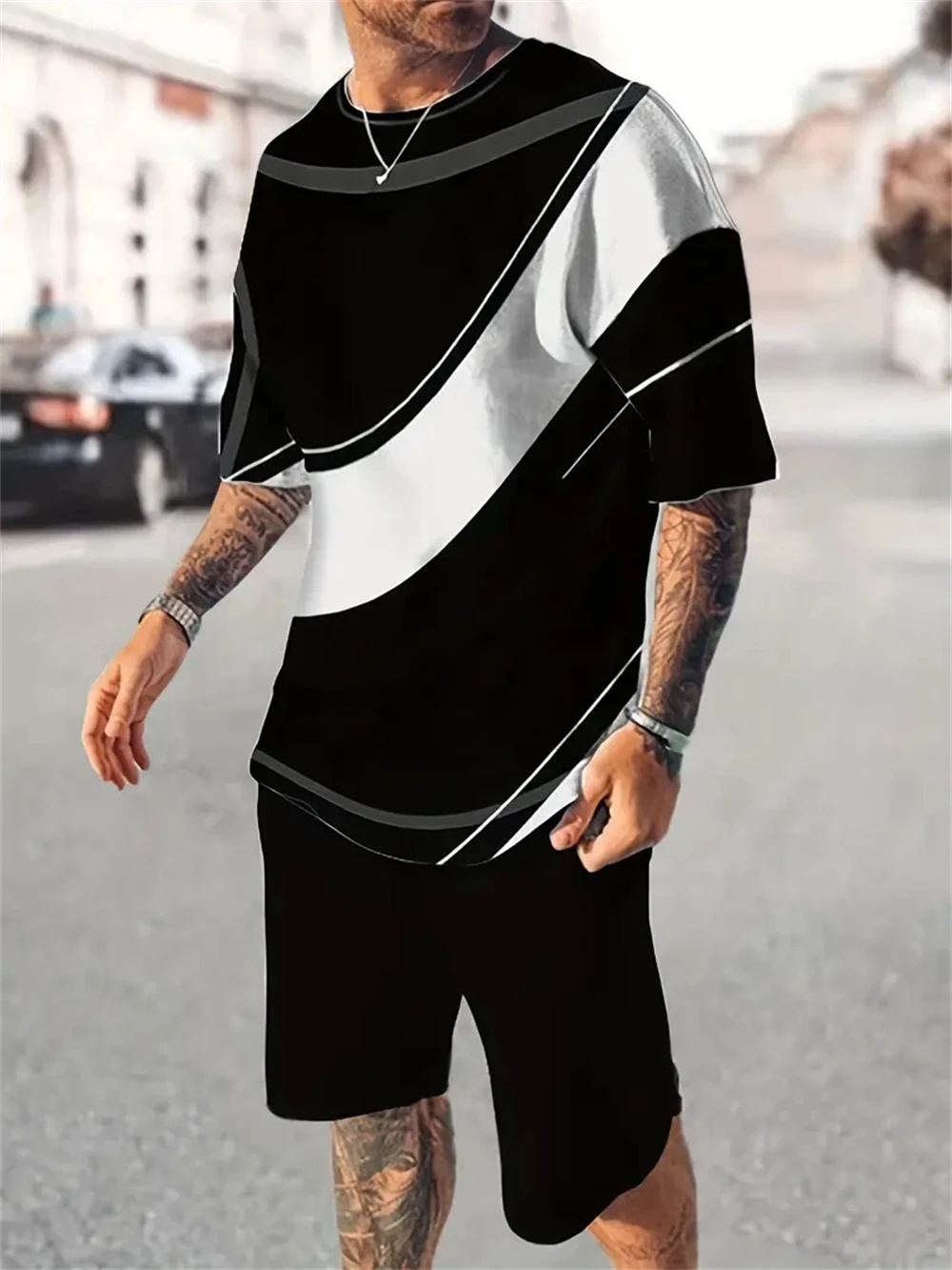 

Мужская быстросохнущая футболка с коротким рукавом с гавайским принтом, повседневный комплект для отдыха, простой узор, удобный легкий топ, летние каникулы