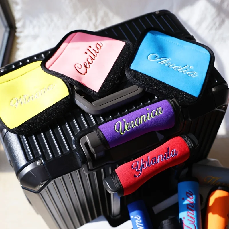 

Customized Name Luggage Handle Protector Cover Children Stroller Grip Protective Sleeve Bag Accessories Pure Color Handle Cover