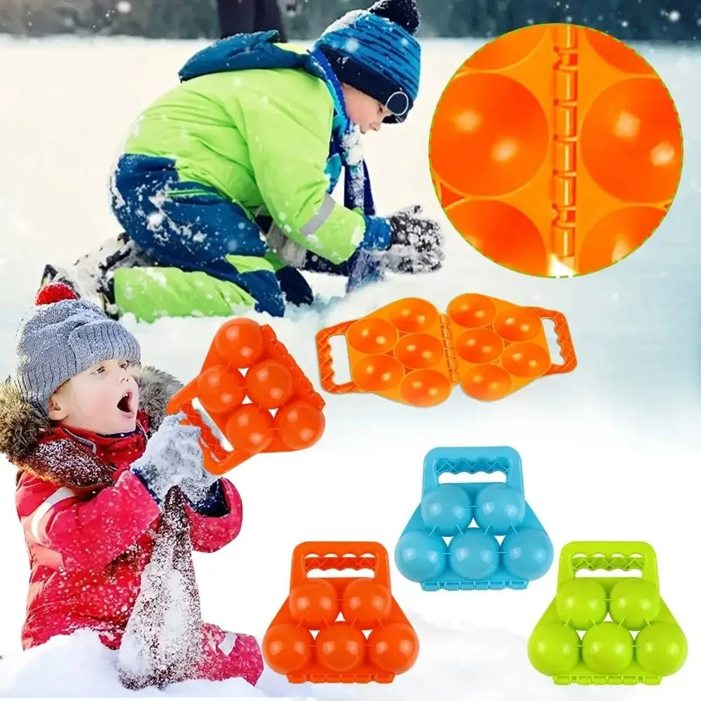 Plastics Snowball Maker Clip Wear-resistant Double ball Snow Ball Mold Tool Safe Anti-slip Handle Winter Fight Clip Toy