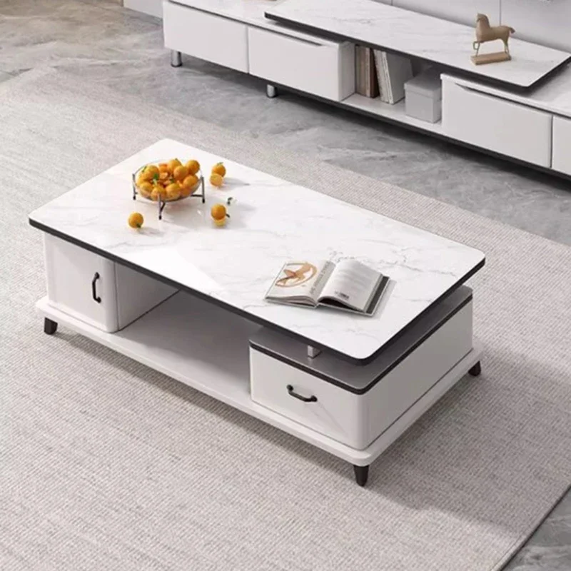 

Storage Living Room Coffee Table Simple Drawers Rectangle Drawer Nordic Coffee Table Handle White Mesa Auxiliar Home Furniture
