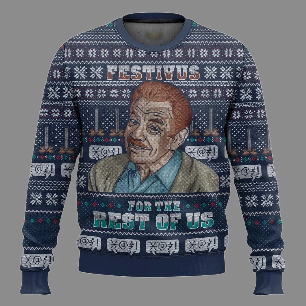 Festivus per il resto di noi brutto maglione di Natale primavera donna uomo pullover top 2026 nuova moda coppia felpa con cappuccio
