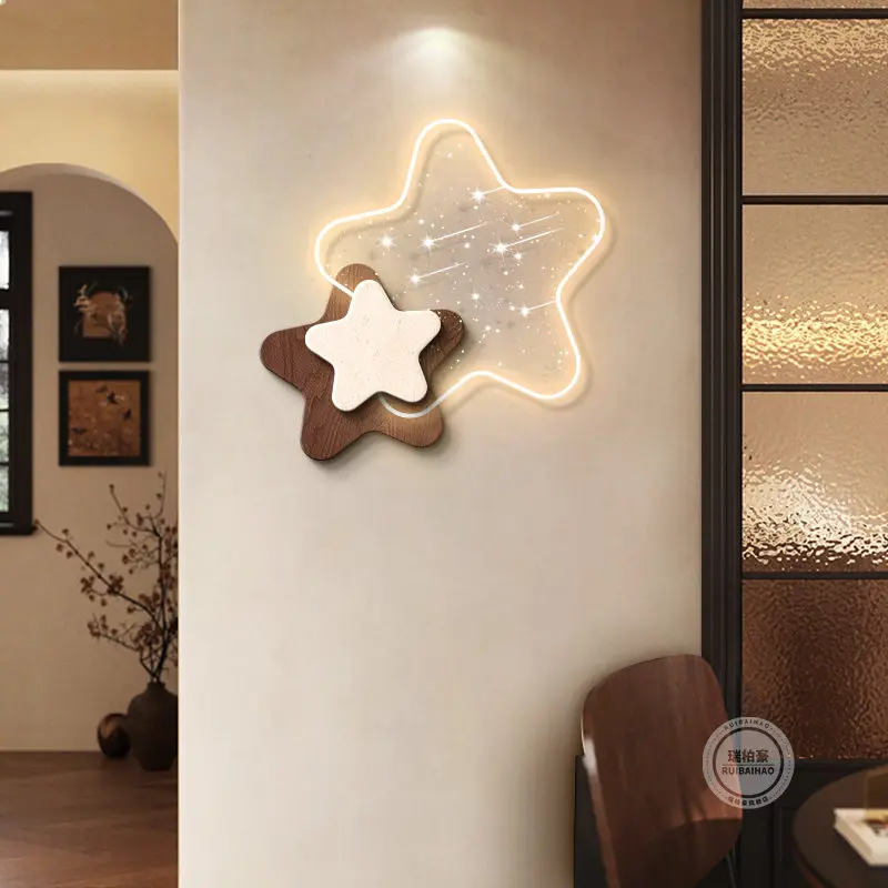 Middle ancient French style bedroom headboard decoration painting with a high-end feel, children's room wall lamp