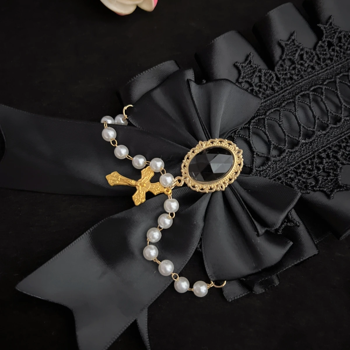 Gothic Women's Girls Exquisite Hair Accessories Lolita Japanese Maid Lace Headband KC Cute Bow Headwear