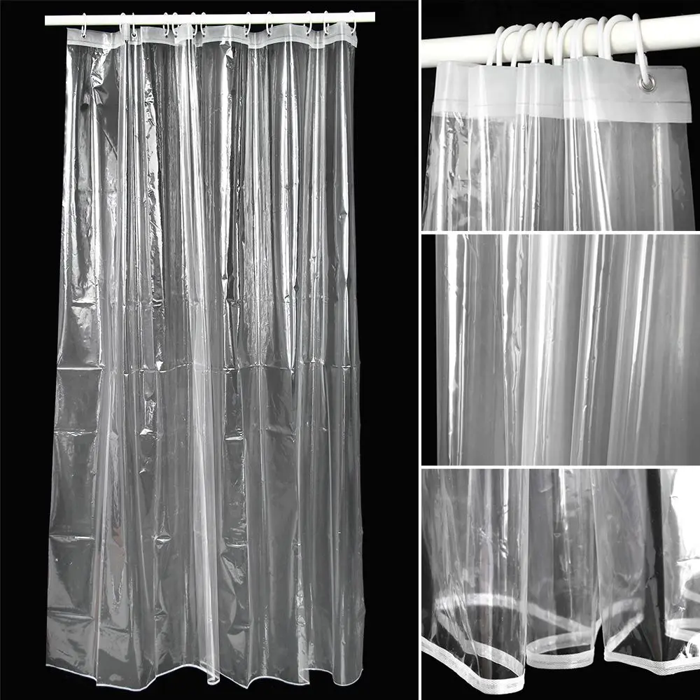 PEVA Plastic Shower Curtain Waterproof Transparent Luxury Bath Curtain