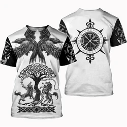 Men's Vintage Oversized Short Sleeve T Shirts Summer Harajuku Style 3D Print O Collared Graphic T-Shirt Men Clothing