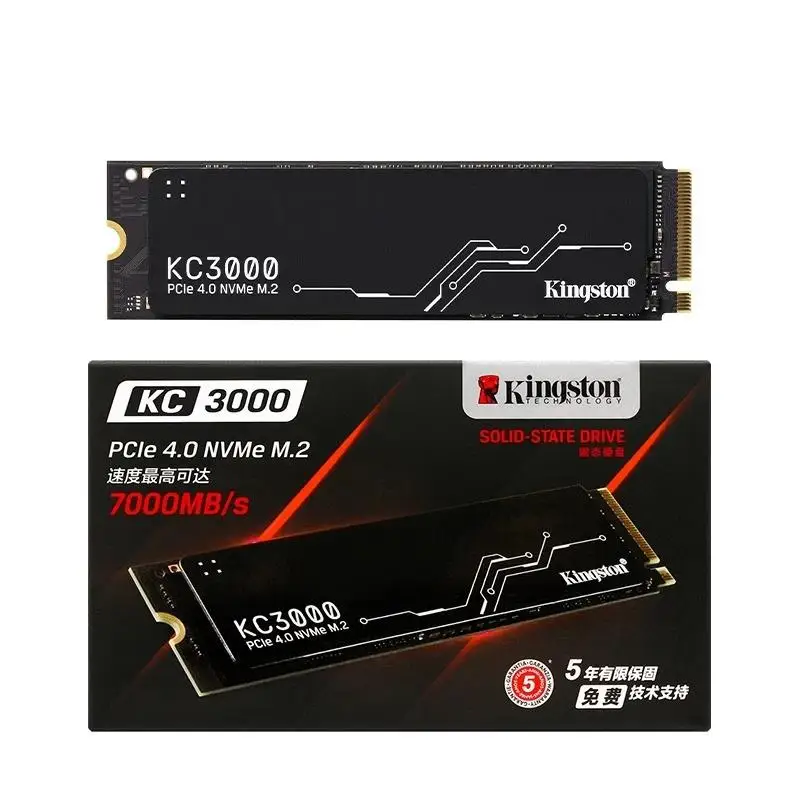 Top KC3000 SSD PCIe 4.0 NVMe M.2 Solid State Drive 512G 1024GB 2048GB 4096GB Up to 7000MB/s Internal SSD for Desktop Laptop