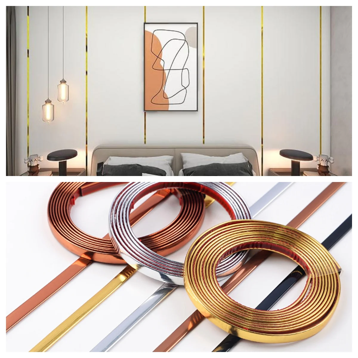 

Самоклеящиеся полоски для швов, декоративные линии на фоне стены, красивые настенные бумаги, домашний декор, ПВХ