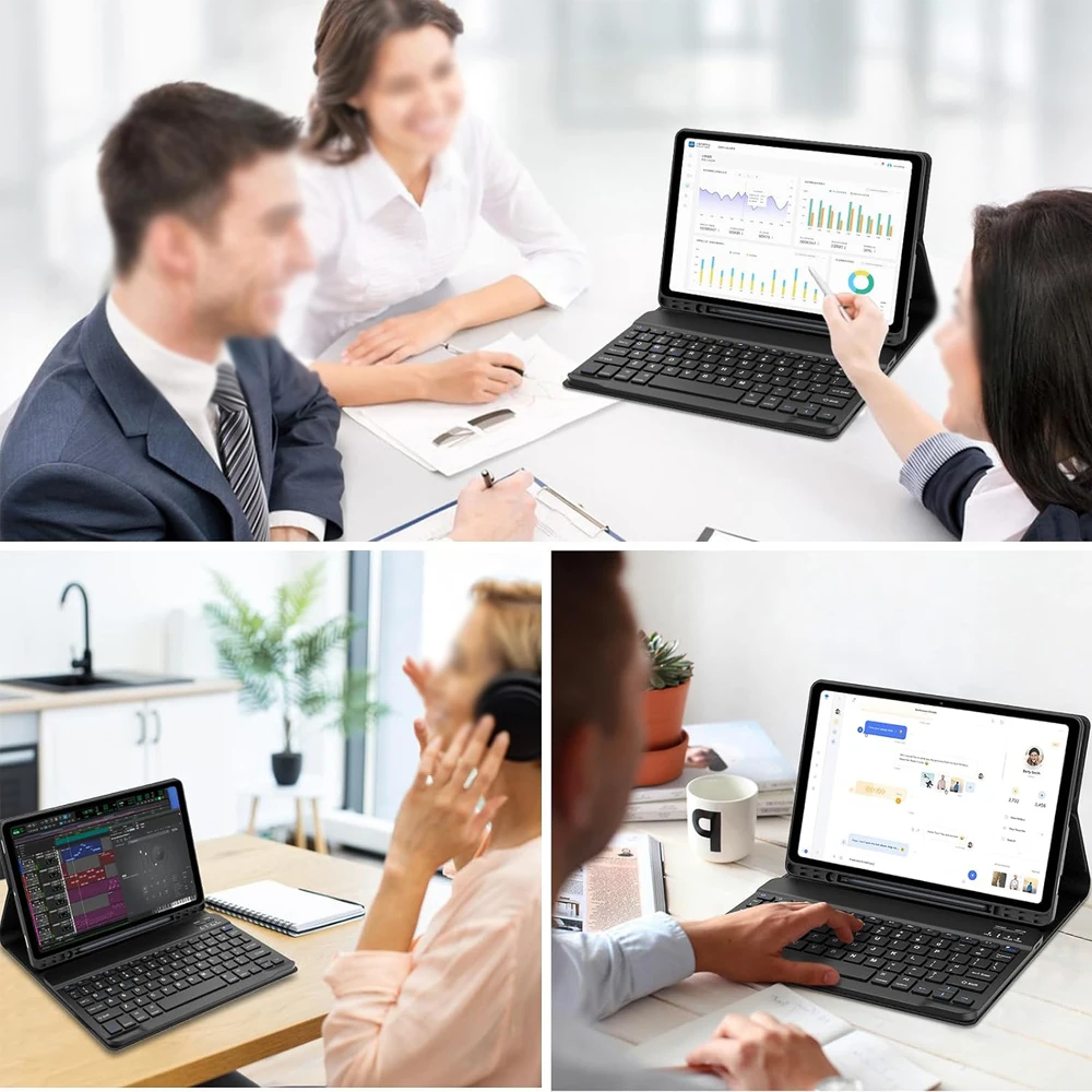 حافظة لهاتف سامسونج جالاكسي تاب S10 لايت 10.9 بوصة، غطاء لوحة المفاتيح لهاتف سامسونج جالاكسي تاب S10 لايت 10.9 بوصة (الطراز: SM-X400/X406B)